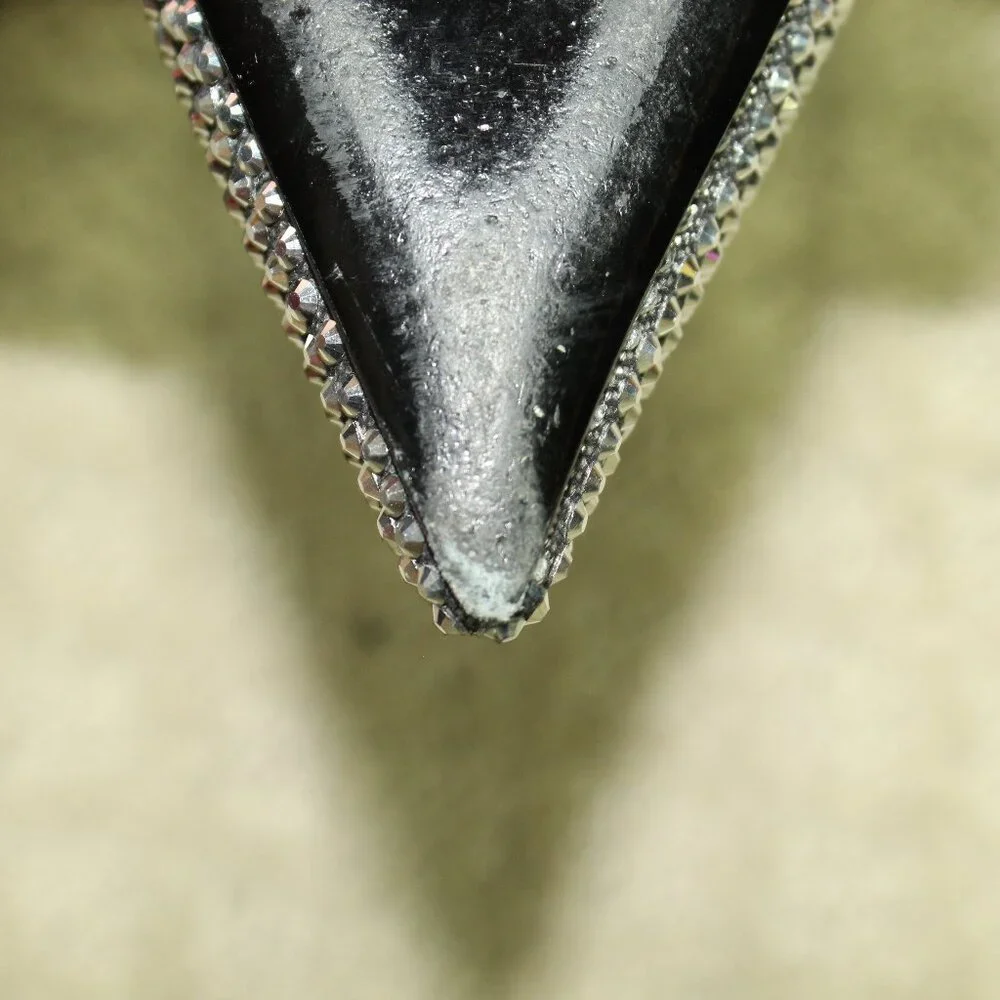 Versace Silver Gold Black Leather Bling Embellished Slingback Pumps 35.5 / US 5